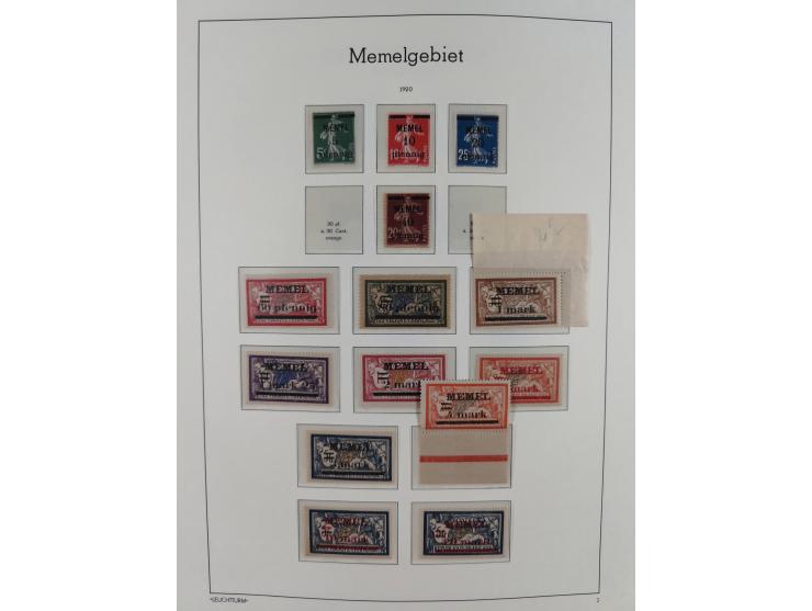 1920/1939, postfrische/ungebrauchte und gestempelte Sammlung im Ringbinder mit einiger Spezialisierung mit Farben und Aufdruc