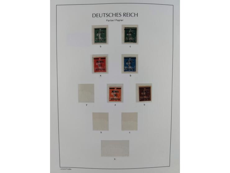 1920/1939, postfrische/ungebrauchte und gestempelte Sammlung im Ringbinder mit einiger Spezialisierung mit Farben und Aufdruc
