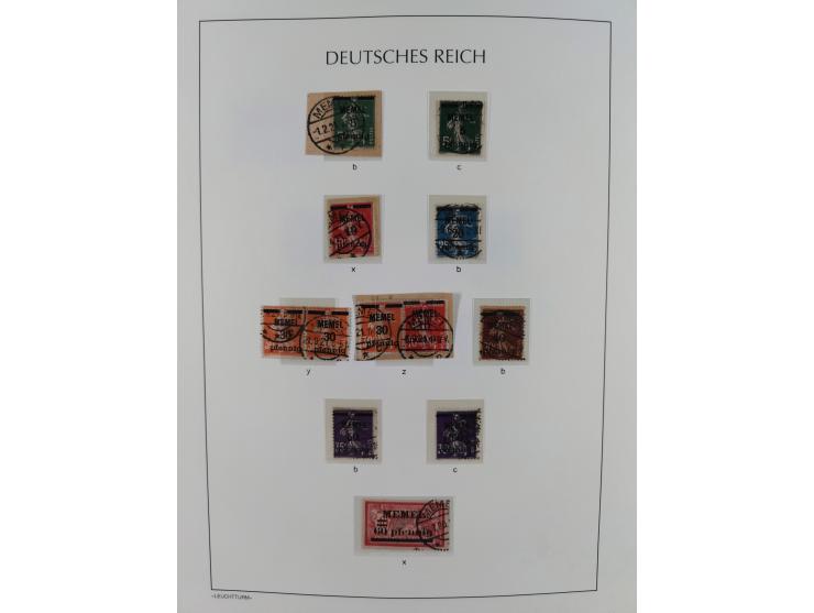 1920/1939, postfrische/ungebrauchte und gestempelte Sammlung im Ringbinder mit einiger Spezialisierung mit Farben und Aufdruc