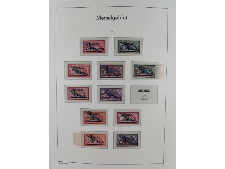 1920/1939, postfrische/ungebrauchte und gestempelte Sammlung im Ringbinder mit einiger Spezialisierung mit Farben und Aufdruc