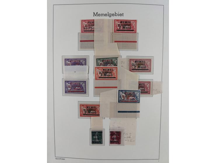 1920/1939, postfrische/ungebrauchte und gestempelte Sammlung im Ringbinder mit einiger Spezialisierung mit Farben und Aufdruc