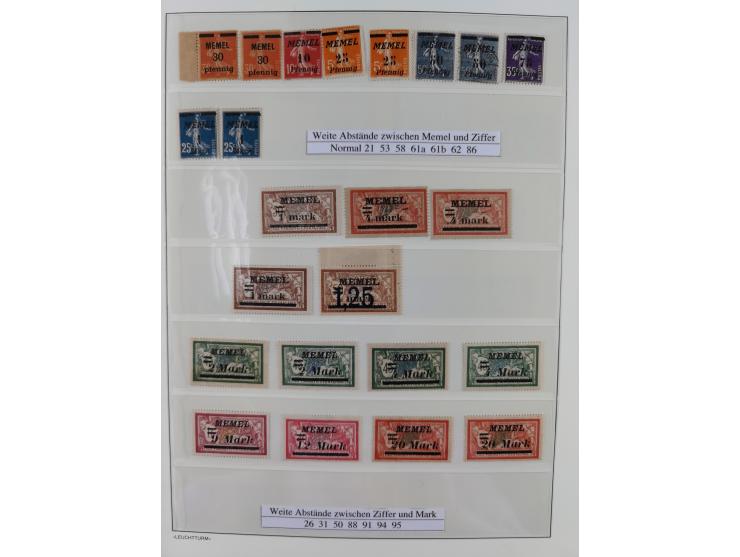 1920/1939, postfrische/ungebrauchte und gestempelte Sammlung im Ringbinder mit einiger Spezialisierung mit Farben und Aufdruc