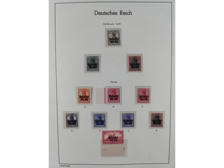 1916/1918, fast nur postfrische und gestempelte Sammlung auf Albumblättern incl. einiger Farben/Varianten wie bessere Zähnung