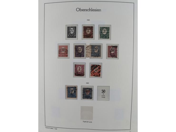 1920, postfrische/ungebrauchte und gestempelte Sammlung der Gebiete Oberschlesien, Marienwerder, Allenstein und Schleswig, da