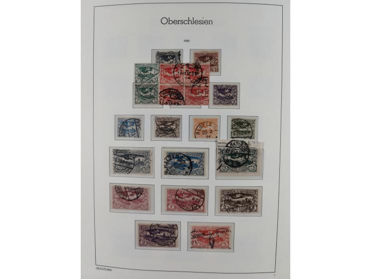 1920, postfrische/ungebrauchte und gestempelte Sammlung der Gebiete Oberschlesien, Marienwerder, Allenstein und Schleswig, da