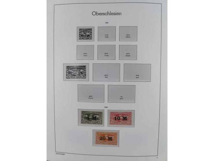 1920, postfrische/ungebrauchte und gestempelte Sammlung der Gebiete Oberschlesien, Marienwerder, Allenstein und Schleswig, da