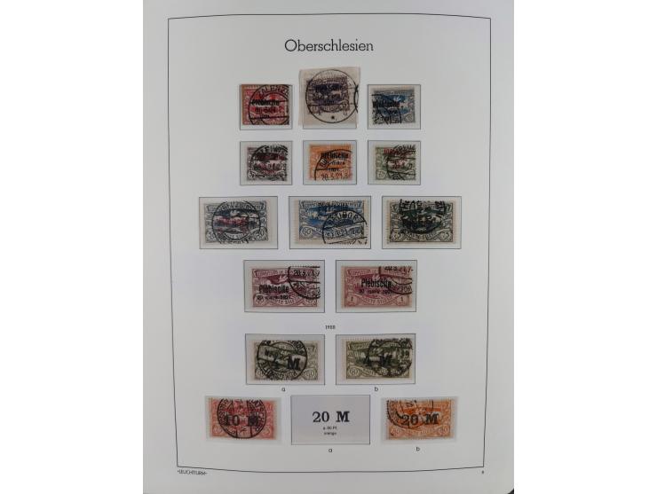 1920, postfrische/ungebrauchte und gestempelte Sammlung der Gebiete Oberschlesien, Marienwerder, Allenstein und Schleswig, da