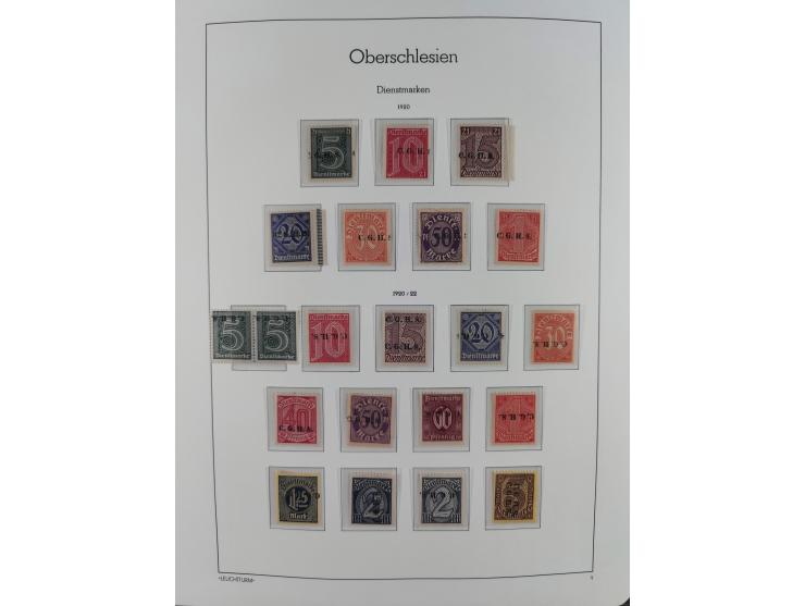 1920, postfrische/ungebrauchte und gestempelte Sammlung der Gebiete Oberschlesien, Marienwerder, Allenstein und Schleswig, da