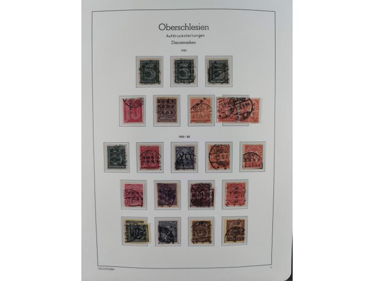 1920, postfrische/ungebrauchte und gestempelte Sammlung der Gebiete Oberschlesien, Marienwerder, Allenstein und Schleswig, da