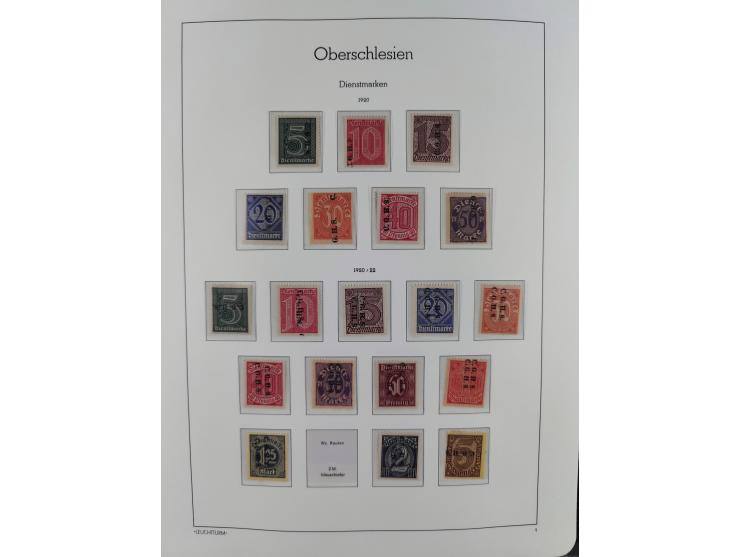 1920, postfrische/ungebrauchte und gestempelte Sammlung der Gebiete Oberschlesien, Marienwerder, Allenstein und Schleswig, da