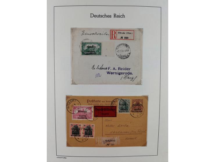 1920, postfrische/ungebrauchte und gestempelte Sammlung der Gebiete Oberschlesien, Marienwerder, Allenstein und Schleswig, da