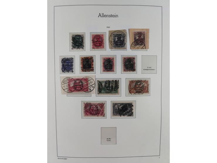 1920, postfrische/ungebrauchte und gestempelte Sammlung der Gebiete Oberschlesien, Marienwerder, Allenstein und Schleswig, da