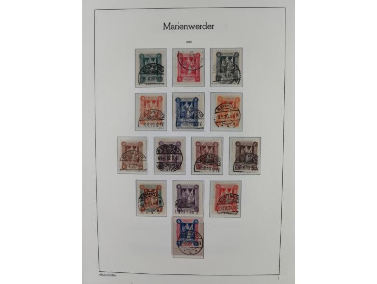1920, postfrische/ungebrauchte und gestempelte Sammlung der Gebiete Oberschlesien, Marienwerder, Allenstein und Schleswig, da