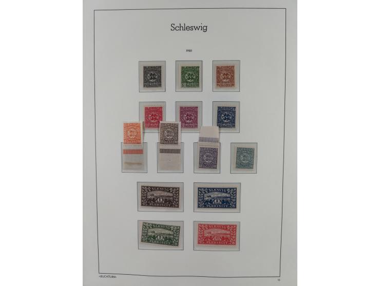 1920, postfrische/ungebrauchte und gestempelte Sammlung der Gebiete Oberschlesien, Marienwerder, Allenstein und Schleswig, da