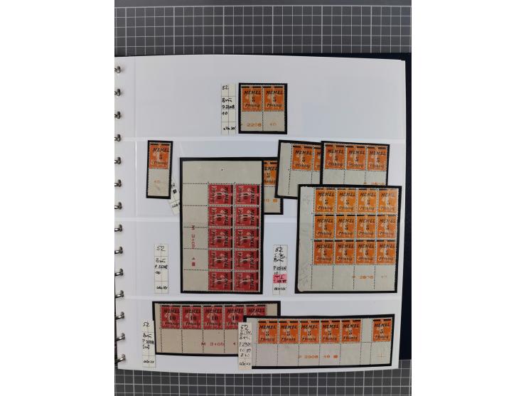 1922, inhaltsreiche, vorwiegend postfrische Sammlung Druckdaten, dabei Einheiten, Zwischenstege, Aufdruckfehler dabei gute We