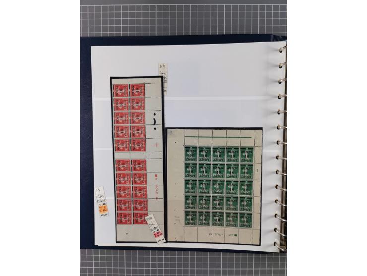 1922, inhaltsreiche, vorwiegend postfrische Sammlung Druckdaten, dabei Einheiten, Zwischenstege, Aufdruckfehler dabei gute We