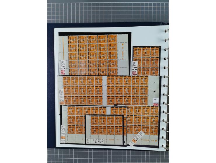 1922, inhaltsreiche, vorwiegend postfrische Sammlung Druckdaten, dabei Einheiten, Zwischenstege, Aufdruckfehler dabei gute We