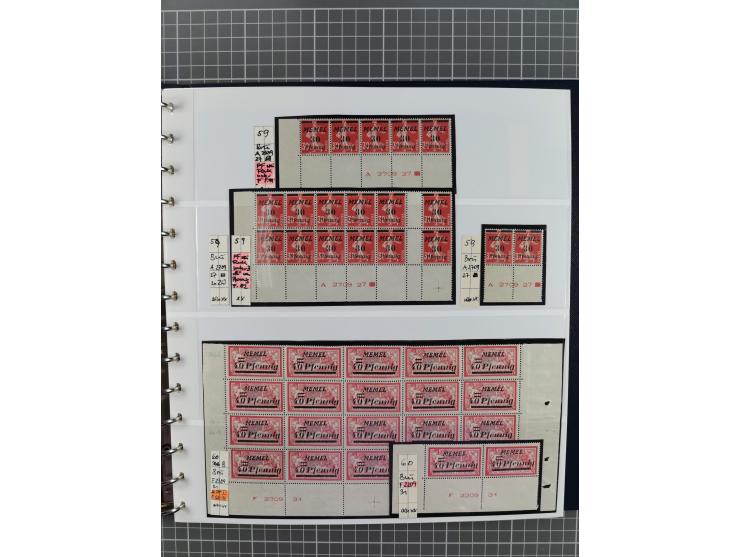 1922, inhaltsreiche, vorwiegend postfrische Sammlung Druckdaten, dabei Einheiten, Zwischenstege, Aufdruckfehler dabei gute We