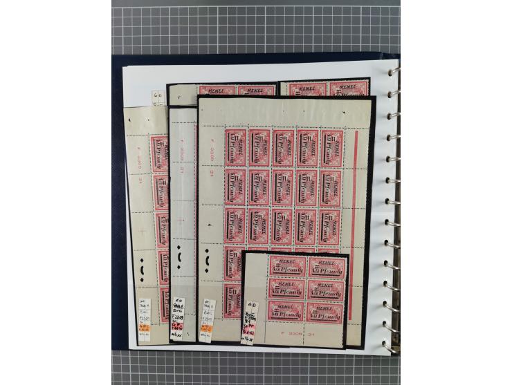 1922, inhaltsreiche, vorwiegend postfrische Sammlung Druckdaten, dabei Einheiten, Zwischenstege, Aufdruckfehler dabei gute We