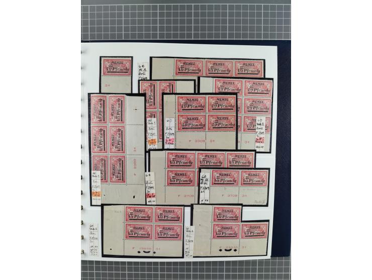 1922, inhaltsreiche, vorwiegend postfrische Sammlung Druckdaten, dabei Einheiten, Zwischenstege, Aufdruckfehler dabei gute We