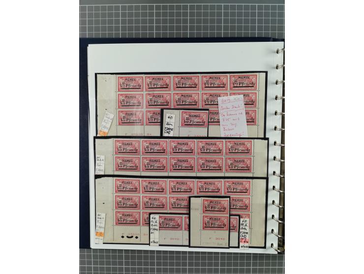 1922, inhaltsreiche, vorwiegend postfrische Sammlung Druckdaten, dabei Einheiten, Zwischenstege, Aufdruckfehler dabei gute We