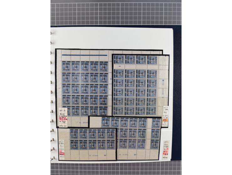 1922, inhaltsreiche, vorwiegend postfrische Sammlung Druckdaten, dabei Einheiten, Zwischenstege, Aufdruckfehler dabei gute We