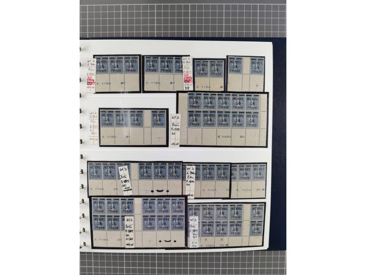 1922, inhaltsreiche, vorwiegend postfrische Sammlung Druckdaten, dabei Einheiten, Zwischenstege, Aufdruckfehler dabei gute We