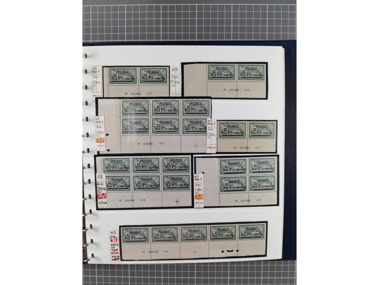 1922, inhaltsreiche, vorwiegend postfrische Sammlung Druckdaten, dabei Einheiten, Zwischenstege, Aufdruckfehler dabei gute We