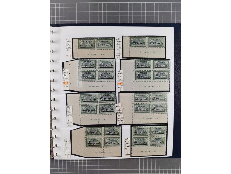 1922, inhaltsreiche, vorwiegend postfrische Sammlung Druckdaten, dabei Einheiten, Zwischenstege, Aufdruckfehler dabei gute We