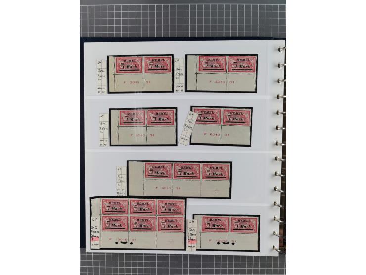 1922, inhaltsreiche, vorwiegend postfrische Sammlung Druckdaten, dabei Einheiten, Zwischenstege, Aufdruckfehler dabei gute We