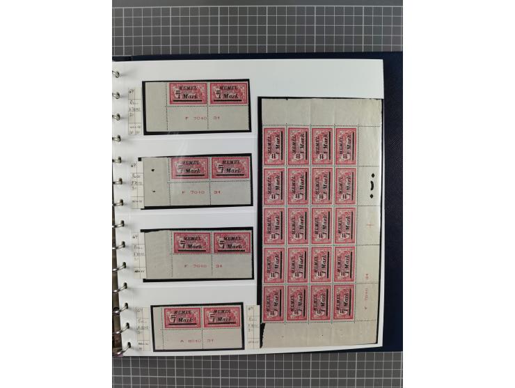 1922, inhaltsreiche, vorwiegend postfrische Sammlung Druckdaten, dabei Einheiten, Zwischenstege, Aufdruckfehler dabei gute We