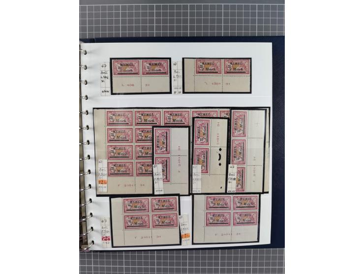 1922, inhaltsreiche, vorwiegend postfrische Sammlung Druckdaten, dabei Einheiten, Zwischenstege, Aufdruckfehler dabei gute We