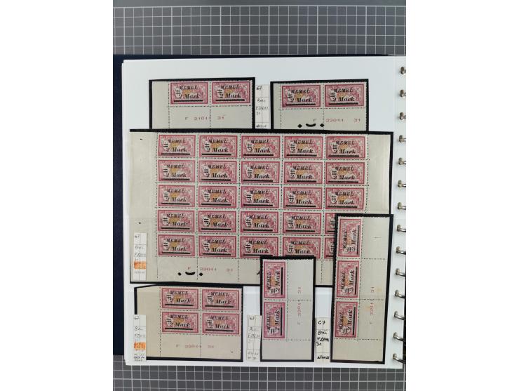 1922, inhaltsreiche, vorwiegend postfrische Sammlung Druckdaten, dabei Einheiten, Zwischenstege, Aufdruckfehler dabei gute We