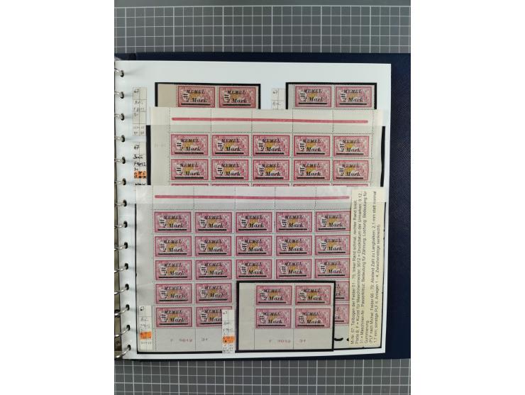 1922, inhaltsreiche, vorwiegend postfrische Sammlung Druckdaten, dabei Einheiten, Zwischenstege, Aufdruckfehler dabei gute We