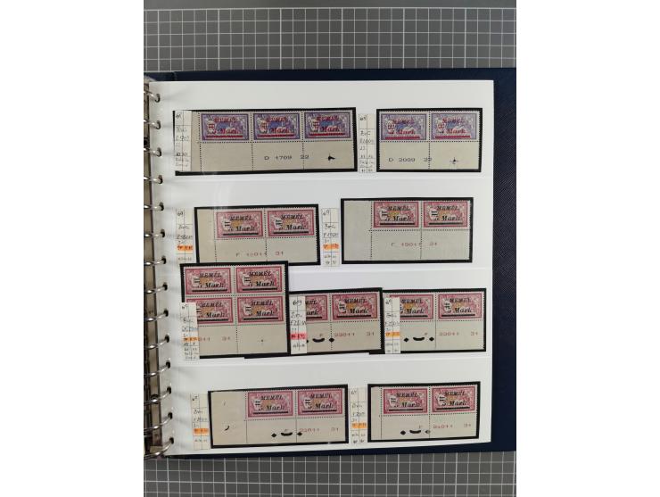 1922, inhaltsreiche, vorwiegend postfrische Sammlung Druckdaten, dabei Einheiten, Zwischenstege, Aufdruckfehler dabei gute We