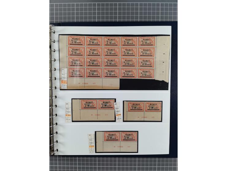 1922, inhaltsreiche, vorwiegend postfrische Sammlung Druckdaten, dabei Einheiten, Zwischenstege, Aufdruckfehler dabei gute We