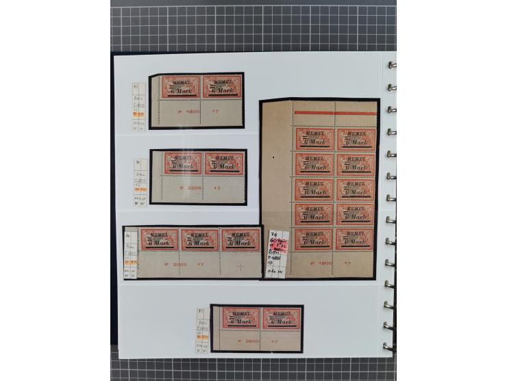 1922, inhaltsreiche, vorwiegend postfrische Sammlung Druckdaten, dabei Einheiten, Zwischenstege, Aufdruckfehler dabei gute We