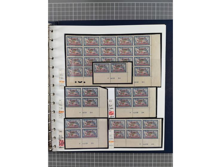 1922, inhaltsreiche, vorwiegend postfrische Sammlung Druckdaten, dabei Einheiten, Zwischenstege, Aufdruckfehler dabei gute We