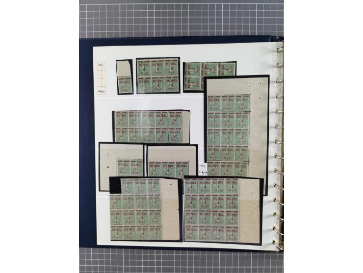 1922, inhaltsreiche, vorwiegend postfrische Sammlung mit Einheiten, Aufdruckfehlern, Zwischenstege, Herzstücke usw., meist gu