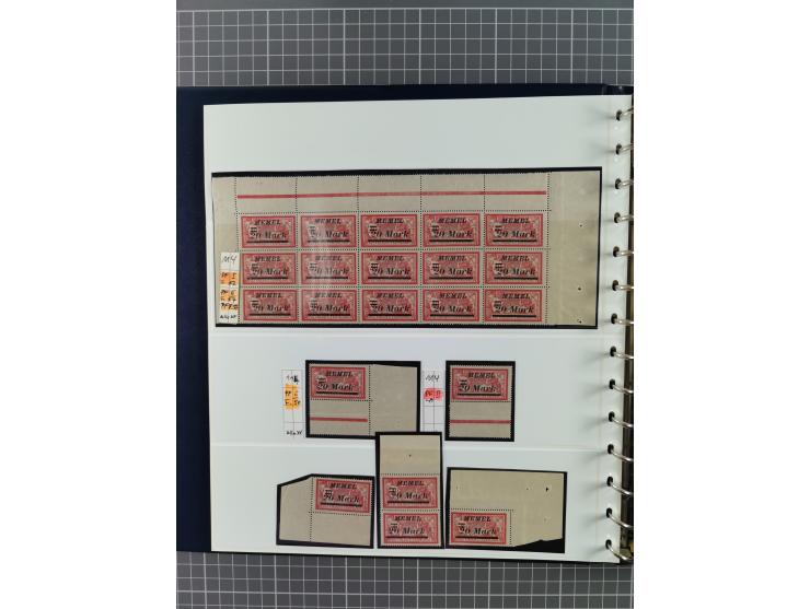 1922, inhaltsreiche, vorwiegend postfrische Sammlung mit Einheiten, Aufdruckfehlern, Zwischenstege, Herzstücke usw., meist gu