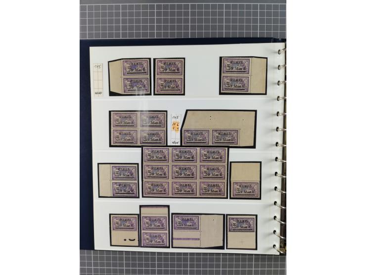 1922, inhaltsreiche, vorwiegend postfrische Sammlung mit Einheiten, Aufdruckfehlern, Zwischenstege, Herzstücke usw., meist gu