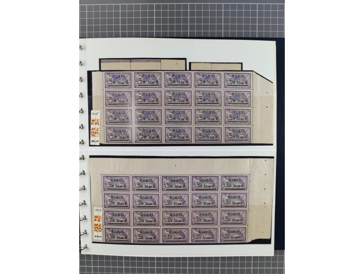 1922, inhaltsreiche, vorwiegend postfrische Sammlung mit Einheiten, Aufdruckfehlern, Zwischenstege, Herzstücke usw., meist gu