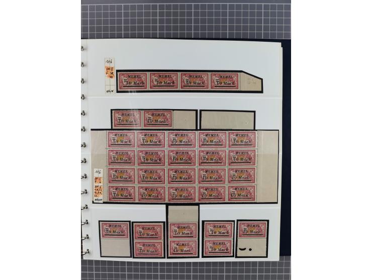 1922, inhaltsreiche, vorwiegend postfrische Sammlung mit Einheiten, Aufdruckfehlern, Zwischenstege, Herzstücke usw., meist gu