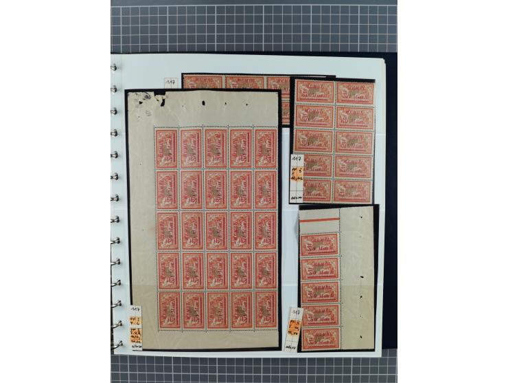 1922, inhaltsreiche, vorwiegend postfrische Sammlung mit Einheiten, Aufdruckfehlern, Zwischenstege, Herzstücke usw., meist gu