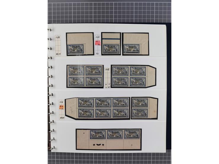 1922, inhaltsreiche, vorwiegend postfrische Sammlung mit Einheiten, Aufdruckfehlern, Zwischenstege, Herzstücke usw., meist gu