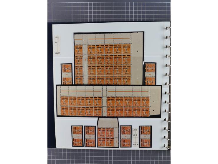 1922, inhaltsreiche, vorwiegend postfrische Sammlung mit Einheiten, Aufdruckfehlern, Zwischenstege, Herzstücke usw., meist gu