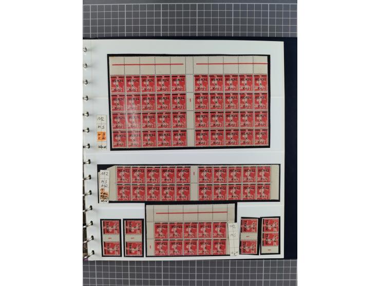 1922, inhaltsreiche, vorwiegend postfrische Sammlung mit Einheiten, Aufdruckfehlern, Zwischenstege, Herzstücke usw., meist gu