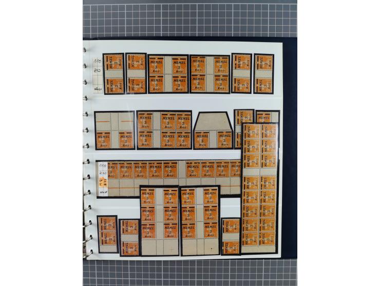 1922, inhaltsreiche, vorwiegend postfrische Sammlung mit Einheiten, Aufdruckfehlern, Zwischenstege, Herzstücke usw., meist gu