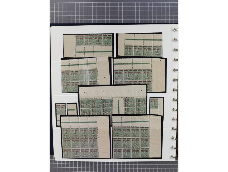 1922, inhaltsreiche, vorwiegend postfrische Sammlung mit Einheiten, Aufdruckfehlern, Zwischenstege, Herzstücke usw., meist gu