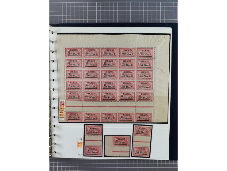 1922, inhaltsreiche, vorwiegend postfrische Sammlung mit Einheiten, Aufdruckfehlern, Zwischenstege, Herzstücke usw., meist gu